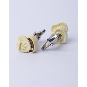 PABANI Signature Yellow Rose Classic Metal Cufflinks For Men