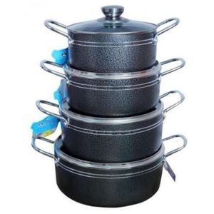 8pcs Non Stick Pot With Stainless/Glass Lid