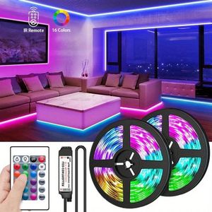 LED Strip Lights Lamp 5050 RGB Flexible Tape Diode 5M/10M Controller Room Decor TV