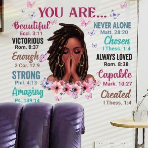 1pc Black Girl Magic Wall Stickers Pink Girl Room Butterfly African American Wall Decals Baby Nursery Bedroom Afro Kid Room Wall Decor