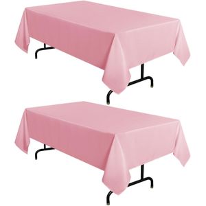 2 Pack White Table Cloth 60x102 Inch for 6 Feet Rectangle Tables
