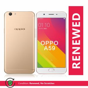 OPPO A59 Smartphone(Refurbished) , Android system, 5.5" Display, 2 Cameras 13million pixel rear camera, 6GB RAM +128GB ROM 4000 mAh Battery,Dual Sim, Front fingerprint recognition, gold