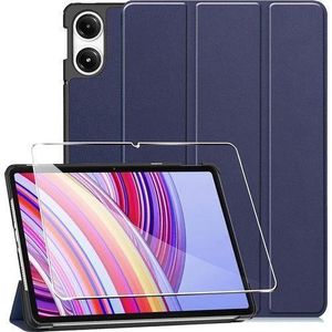 Tri-fold Smart Case with Pen Space & Screen Protector for Redmi Pad 2 Pro (12.1 Inch) 2025 Release - Blue