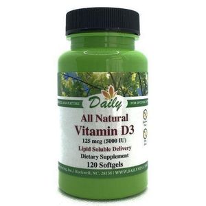 Daily Vitamin D3 5000 IU (125 Mcg) 120Softgels