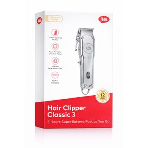 itel Hair Clipper Classic 3 – Rechargeable Professional Trimmer With Type-C & 300mins Battery