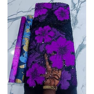 LACE & BEADS High quality luxurious beaded velvet lace