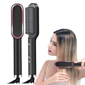 The Valshair Hot Hair Comb with Negative Ion Anti-Temperature Damage Styling Tool - A New Dual-Function Device for Straightening and Curling Hair, Perfect for Home Use