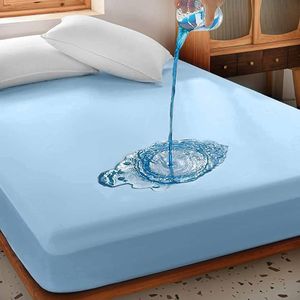 Genera Sky Blue Fitted elastic waterproof mattress protector 
