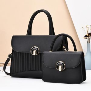 2Set Women Trendy Shoulder Ladies Crossbody Handbag - Black