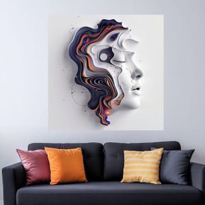 Texture Warp Face Model.png Framed Wall Art Canvas