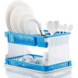 Pink Free Standing Plastic Dish Drying Rack, For Kitchen, Size: 45