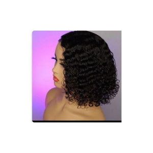 Very soft original short curly deepwave frontal wig