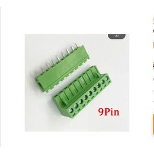 5Pair 5.08mm 2EDG 9Pin PCB Screw Terminal Block Wire Connector 5.08mm Pitch 300V10A Straight Pin Plug-in Soc