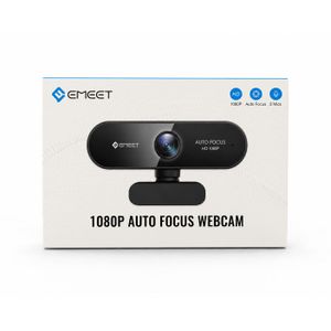EMEET 1080P Auto Focus Webcam, HD USB Streaming Camera, 2 Built-in Mics, Black