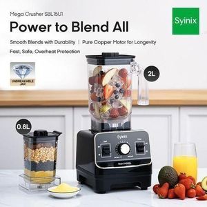Syinix Mega Crusher Power to Blend All 2L Large Blender /6 Stainless Steel Blade/ Unbreakable Jar