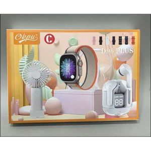 D96 Plus SmartWatch Amoled Display With mini Fan, earbuds and multiple straps for iPhone & Android