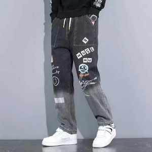 ERENEJIAN Men's Brand Designer Jeans Pants Floral Baggy Hip Hop