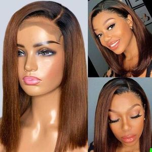1B/30 Bob Straight  Wig-Ombre Brown Color
