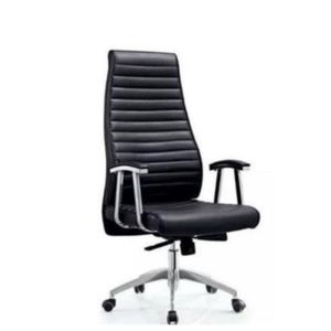 High Black ribbed Executive Office Chair inspired By Mid-Century European Design 
