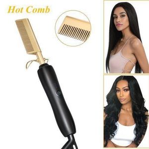 2IN1 Hot Electric Heating Hair Straightener/ Curlier Comb