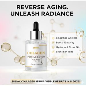 SUMAX CELEBRITY FACE Collagen PEPTIDES Serum for Face – Gentle Formula for Sensitive Skin Firming & Hydrating Advanced Firming & Lifting Essence for Face and Neck Deep Hydration Skin Brightening Formula Acid Anti-Aging Moisturizer Even-Toned Youthful Skin Serum