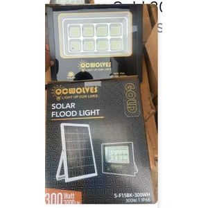 QCWOLVES 300W Solar Flood Light (Model: S-F15BK-300WH)