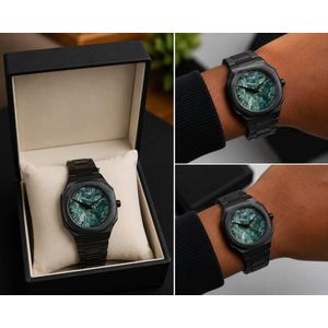 Watches and More Men's Black Metal Watch - Blue Dail