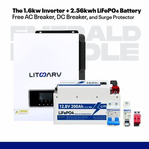 LITHARV 2KVA Complete inverter and battery Bundle plus free Dc breaker, Ac Breaker and SPD