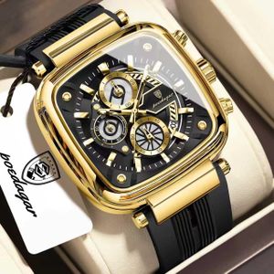 POEDAGAR Extra Rugged & Very Original Quality Men's Chronograph Black/Gold Silicon Rubber Strap Wristwatch For Wealthy Men 