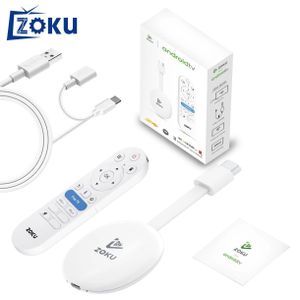 ZOKU Z4 Smart Android TV Dongle WiFi-6 BT 8K UHD, HDR, Voice Remote Control, Netflix & YouTube HDMI Plug play Streaming Stick TV Box