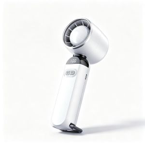 USB rechargeable fan. Portable mini handheld turbine fan with LED screen, multiple wind speeds, lightweight and portable, suitable for travel, outdoor and home use.