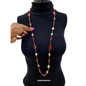 Long Beaded Necklace for Women Multi-Colored