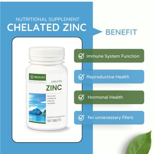 Neo NL CHELATED ZINC (100 Tablets) – Immune & Skin Health Supplement, Highly Absorbable Zinc for Immune, Eye, and Prostate Support.