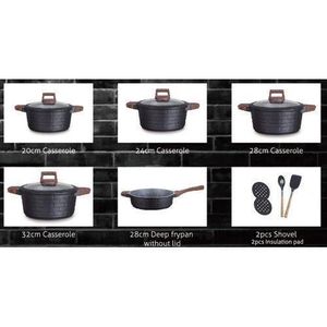 Sets Non-stick Cast Granite Pot Cookware With Free Spoon