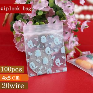 100pcs High Clear Small Plastic Gifts Jewelry Zip-lock Bag