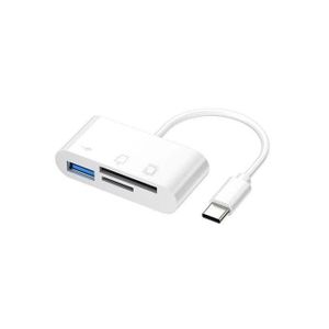 USB 3.0 Type-C 3-in-1 OTG Card Reader For Phone & Computer-white