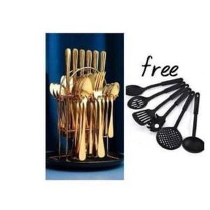 Gold Cutlery Set with Utensil Set