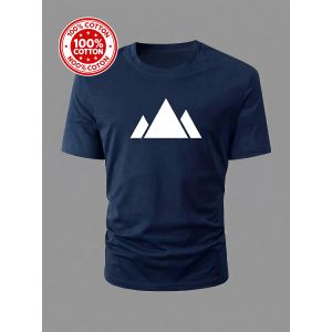 100% Cotton Summer Mens Short Sleeve T Shirts Easy Versatile