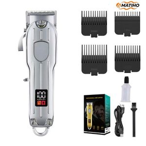 MATIHO Professional Hair Clipper Cordless Oil Head Carving Trimmer LCD Digital Display Salon Kit