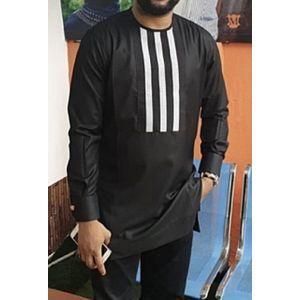 Senator attire black with white detail 