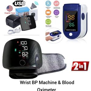 Rechargeable Wrist Blood Pressure Monitor Machine With Blood Oximeter
