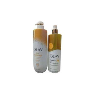 Olay Brightening Body Wash and the Vitamin C Brightening Body Lotion.