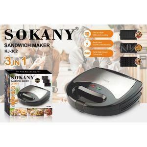 Sokany 3-in-1 Waffle Maker, Grill, Toaster, Sandwich
