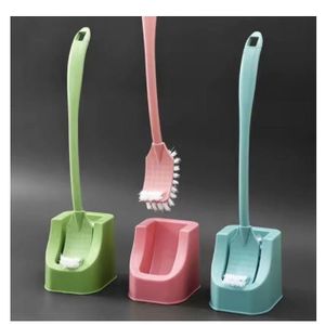 Toilet Brush Two-sided Design Brush Head Two-way Decontamination Arc Curve Household Toilet Brush Cleaning Brush Bathroom Tools