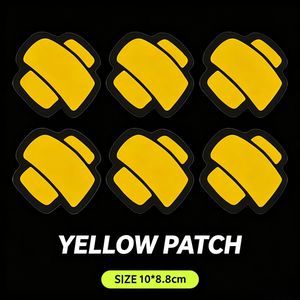 6PCS Yellow Car Scratch Cover Stickers Waterproof PVC Auto Body Scratch Repair Patch Decal for Cars Motorcycles Helmets Laptops - 10x8.8cm