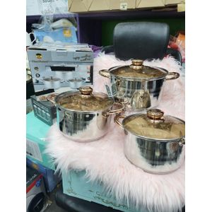3pcs Heavy Stainless Medium Size Pot Set
