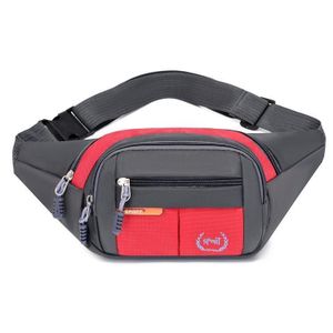 Unisex Outdoor Waist Pack Chest Bag-Grey&Red