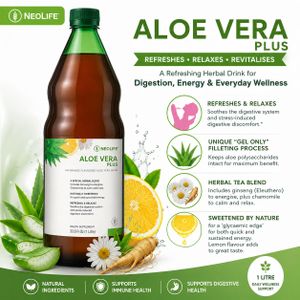 Neo NEOLIFE Aloe Vera Plus Wine – Aloe Vera Herbal Drink for Digestive Wellness, Stomach Comfort, Relaxation & Restful Sleep