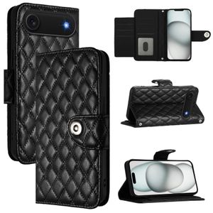 For iPhone Air Rhombic Texture Flip Leather Phone Case(Black)