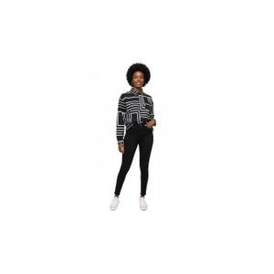 Women's Black and White Striped Shirt 2955275 L